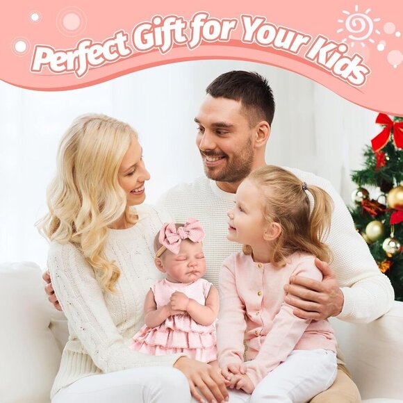 20 Inch Sleeping Newborn Baby Doll Girl with Poseable Limbs and Feeding Set - Picture 8 of 8